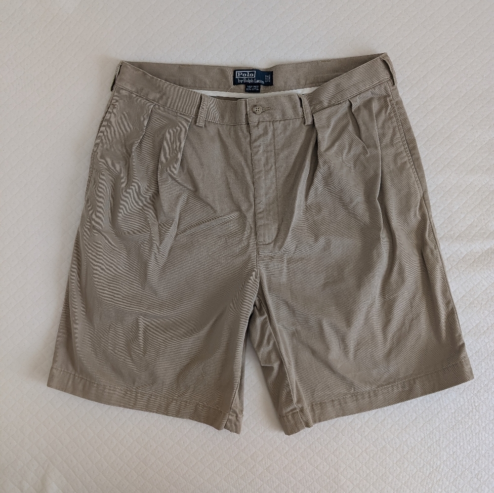 Polo Ralph Lauren Men's 9" inseam cotton shorts, Khaki, 36, Daddy shorts